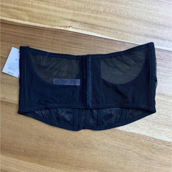 Auden Womens Black Lace Underbust Corset Top With Boning & Mesh Panels Medium - Picture 2 of 9